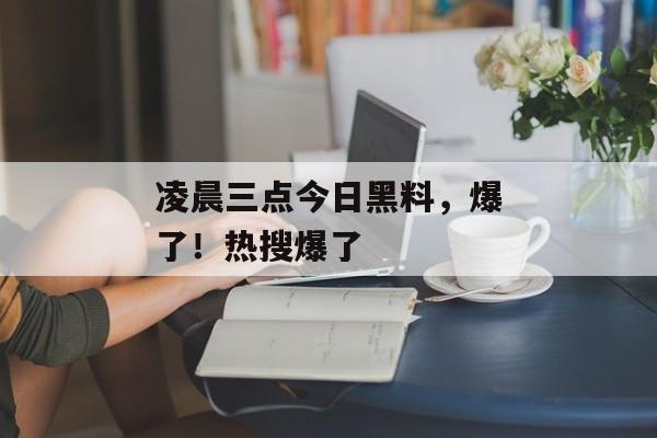 凌晨三点今日黑料，爆了！热搜爆了