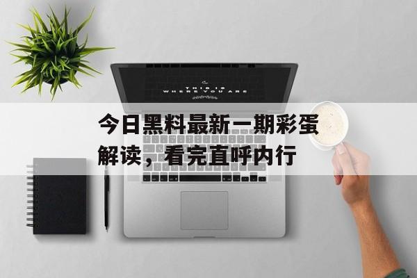 今日黑料最新一期彩蛋解读，看完直呼内行